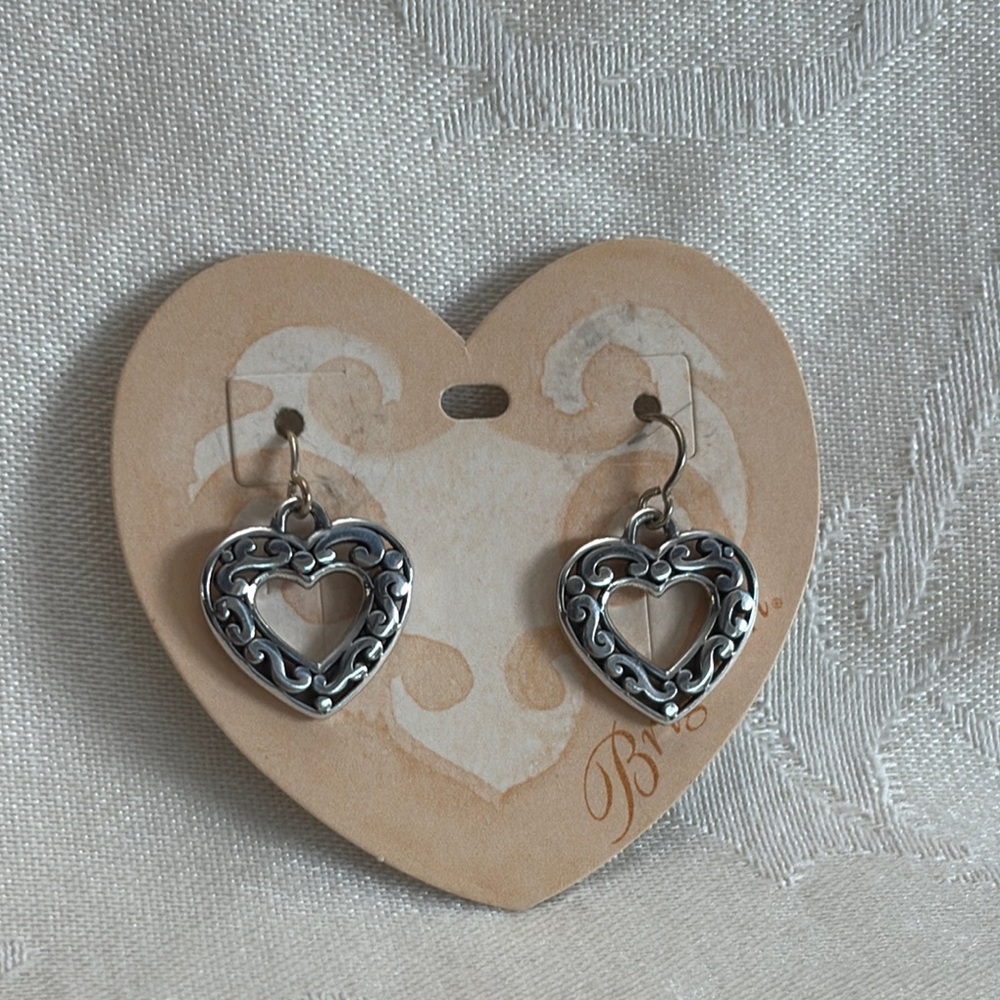 Brighton Silver Heart Earrings Style JA1480